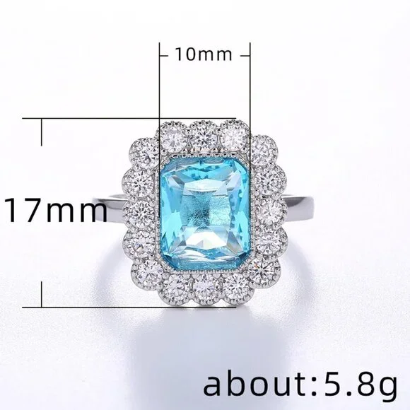 💎 Crystal Clear Gemstones Zircon Flower Luxury Rings for Women, INDN8386 - Picture 5 of 11